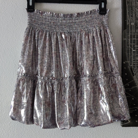 {Free People} New In A Bubble Satin Mini Skirt - Picture 6 of 11